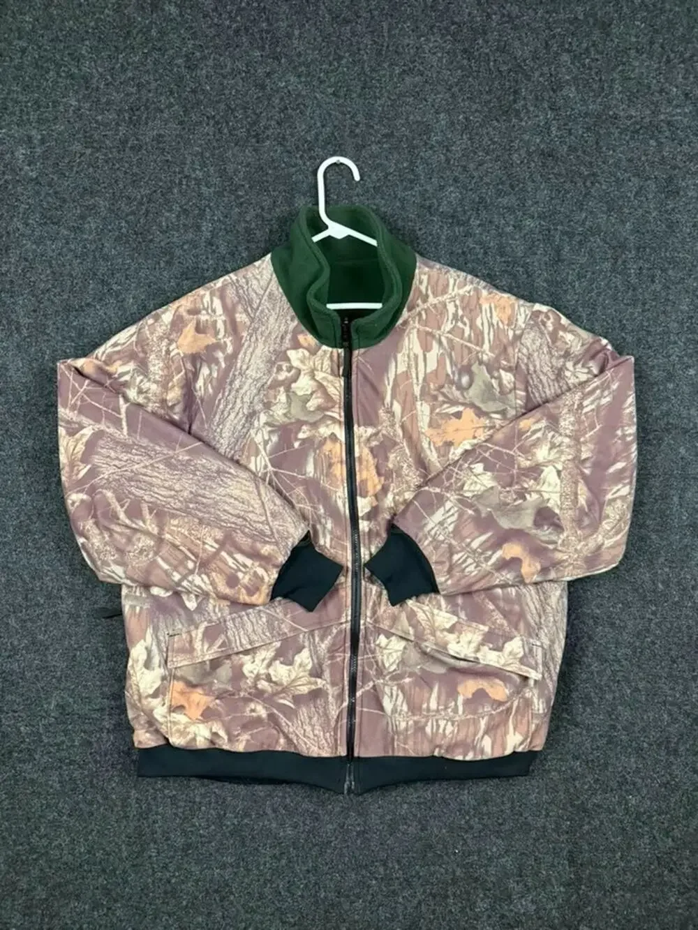 Vintage L.L.Bean Camo Hunting Jacket USA Fleece Lined Full Zip Mens XL